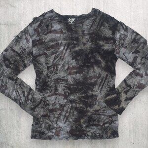 Shrine of Hollywood Long Sleeve Tee T shirt Zombie Shredded Fabric Goth L